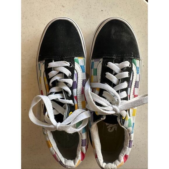 Vans Unisex Old Skool Rainbow Checkerboard Sneaker Shoes Size Womens 6.5 Mens 5 - Picture 6 of 8
